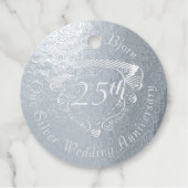 10th,20th,25th,70th Wedding Jubileum Hart Bedankjes Labels (Voorkant)