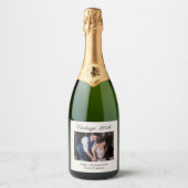 10th Anniversary Gift Personalized Wedding Photo Sparkling Wijnetiket (Voorkant)