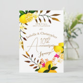  10th Anniversary Lemon Squeeze Wedding Invitation Kaart (Staand voorkant)