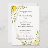  10th Anniversary Lemon Squeeze Wedding Invitation Kaart (Achterkant)