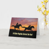 10th Anniversary of Wedding Cute Horses Kaart (Gele Bloem)