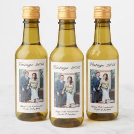 10th Anniversary Party Favor Custom Wedding Photo Wijn Etiket