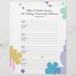 10th Anniversary Party Guest Book Sign-In Page