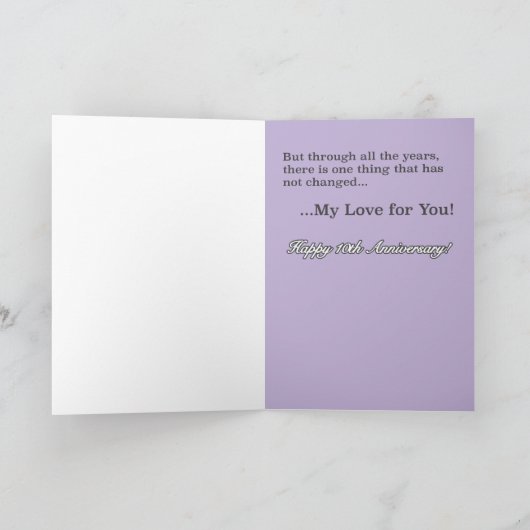 10th Anniversary Things that change Card Kaart (Binnen)