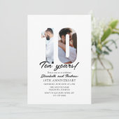 10th Anniversary with Photo Minimalist Kaart (Staand voorkant)