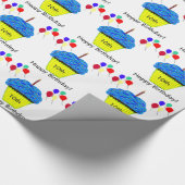 10th Birthday Blue Cupcake Ballonnen aanpassen AGE Cadeaupapier (Hoek)