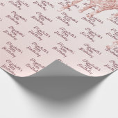 10th Birthday Blush roos Gold Drips Naam Cadeaupapier (Hoek)