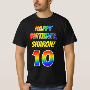 10th Birthday — Bold, Fun, Rainbow 10, Aangepaste  T-shirt
