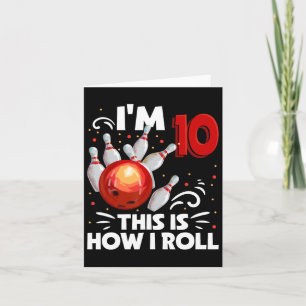 10th Birthday Boy Bowling Dit is hoe ik 10 Ye rol Kaart