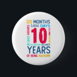 10th Birthday Boy Girl Kinder Son Daughter Ronde Button 5,7 Cm<br><div class="desc">10e verjaardag Jongen meisje Kinder jongen dochter 10 jaar oud</div>