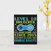 10th Birthday Boys Level 10 Ontgrendeld Geweldige  Kaart (Gele Bloem)