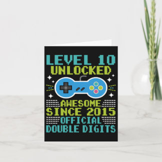 10th Birthday Boys Level 10 Ontgrendeld Geweldige  Kaart