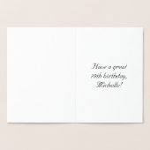 10th Birthday: Elegant, Ornate Script; Custom Name Folie Kaarten (Binnen)