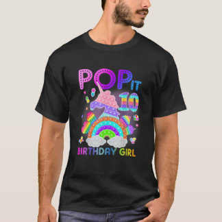 10Th Birthday Fidget Toy Pop It Birthday Girl 10 Y T-shirt