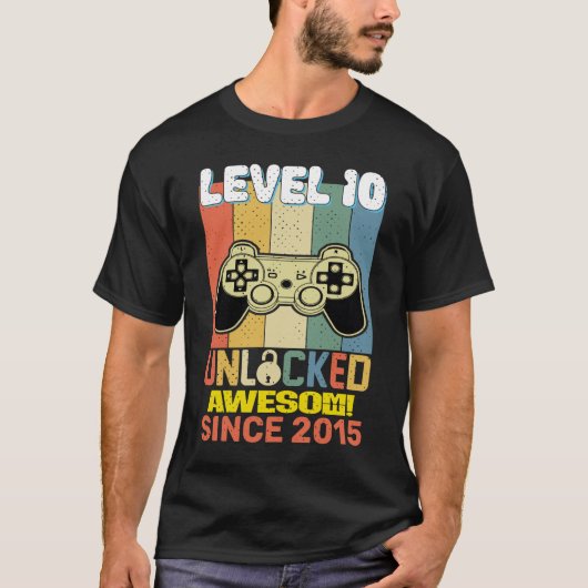 10th Birthday Gamer 10 Year Old Funny Bday Boy Nin T-shirt (Voorkant)