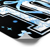 10th Birthday Girl Blue Toile Coquette Bow 10 Year Poster (Hoek)