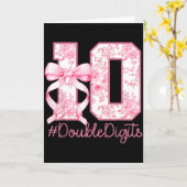 10th Birthday Girl Pink Coquette Bow 10 Year Old A Kaart (Gele Bloem)