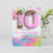 10th Birthday Girls Invitation Kaart (Staand voorkant)