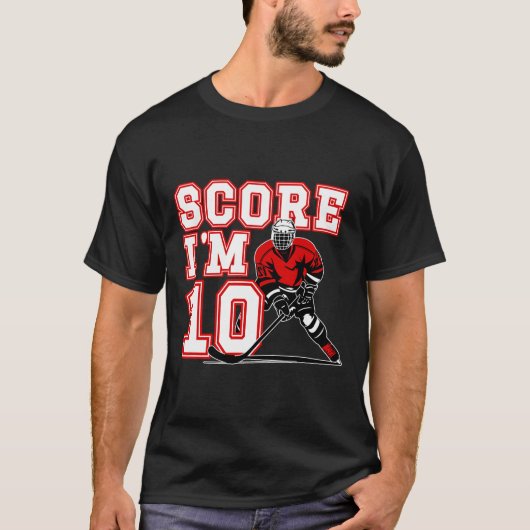 10th Birthday Ice Hockey Boy Ten Year Old Ice Hock T-shirt (Voorkant)