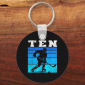 10th Birthday Ice Hockey Boys Ten Hockey Birthday  Sleutelhanger (Voorkant)