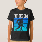 10th Birthday Ice Hockey Boys Ten Hockey Birthday  T-shirt (Voorkant)