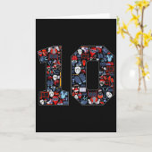 10th Birthday Ice Hockey Themed 10 Year Old Party  Kaart (Gele Bloem)