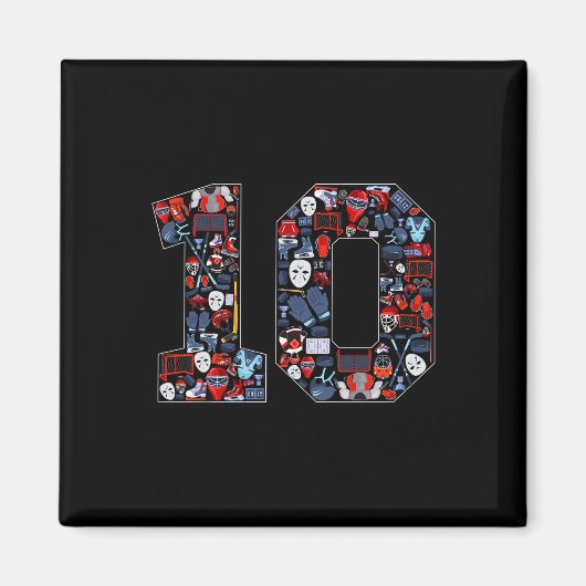 10th Birthday Ice Hockey Themed 10 Year Old Party  Magneet (Voorkant)