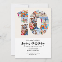 10th Birthday Invitation - Number 10 Kaart