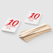 10th Birthday Naam toevoegen Datum Jaar Rode sjabl Handwaaier (Niet-gemonteerd)