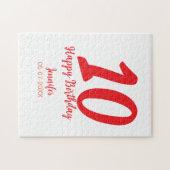 10th Birthday Naam toevoegen Datum Jaar Rode sjabl Legpuzzel (Horizontaal)