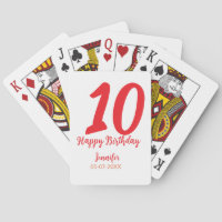 10th Birthday Naam toevoegen Datum Jaar Rode sjabl