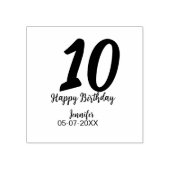 10th Birthday Naam toevoegen Datum Jaar Rode sjabl Rubberstempel (Afrduk)