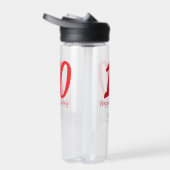 10th Birthday Naam toevoegen Datum Jaar Rode sjabl Waterfles (Rechts)