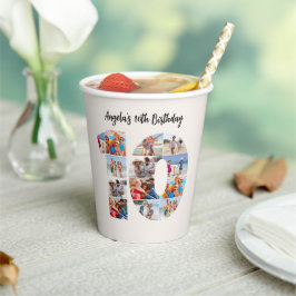 10th Birthday Photo Collage Number 10 Paper Cup Papieren Bekers