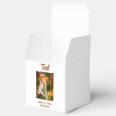 10th birthday photo name date simple brown beige b bedankdoosjes (Geopend)