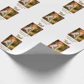 10th birthday photo name date simple brown beige b cadeaupapier (Hoek)