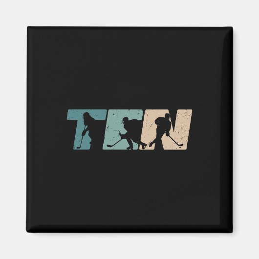 10th Birthday Retro Ice Hockey 10 Years Old Boy Gi Magneet (Voorkant)