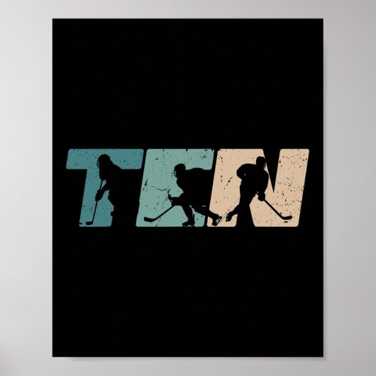 10th Birthday Retro Ice Hockey 10 Years Old Boy Gi Poster (Voorkant)