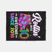 10th Birthday Shirt Girl 10 Year Old Roller Skate  Fleece Deken (Voorkant (Horizontaal))
