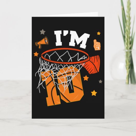 10th Birthday Sketll Boy 10 Yr Old I'm Ten Years B Kaart (Voorkant)