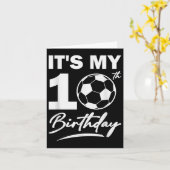 10th Birthday Soccer Player Boy Party Celebration Kaart (Gele Bloem)