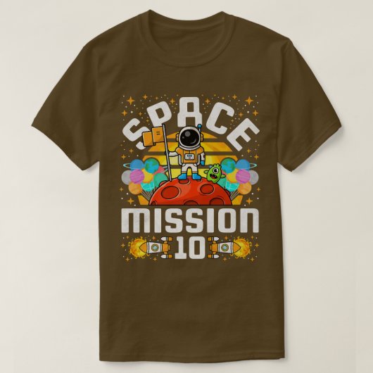 10th Birthday Space Mission 10 Years Old Astronaut T-shirt (Design voorkant)