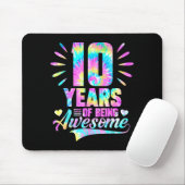 10th Birthday Tie-dye 10 Year Of Being Awesome  Muismat (Met muis)