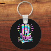 10th Birthday Tie-dye 10 Year Of Being Awesome Sleutelhanger (Voorkant)
