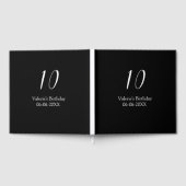 10th birthday white black name date calligraphy  gastenboek (Volledig)