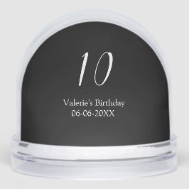 10th birthday white black name date calligraphy  sneeuwbol