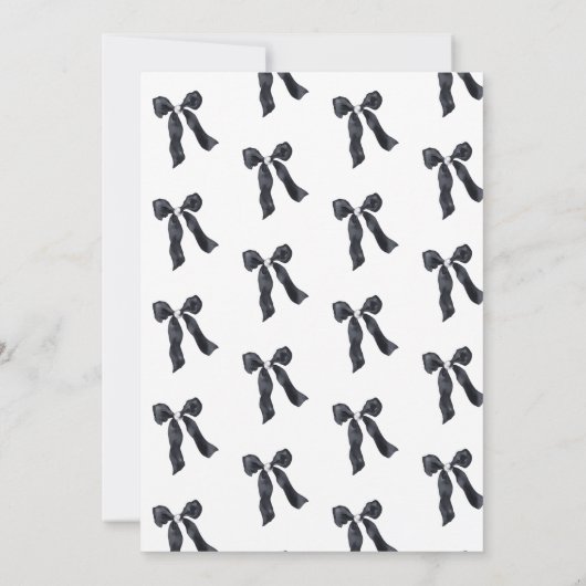 10th Black Bow Birthday Party Kaart (Achterkant)