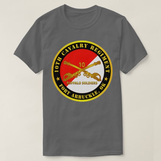 10th Cavalry Regiment Fort Arbuckle OK Buffalo Sol T-shirt (Design voorkant)