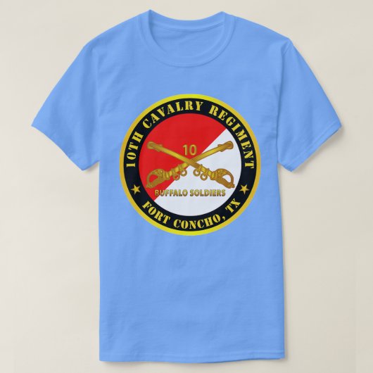 10th Cavalry Regiment Fort Concho TX Buffalo Soldi T-shirt (Design voorkant)