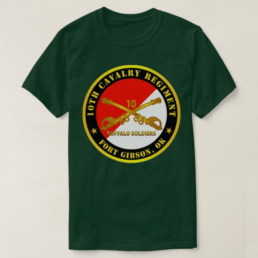 10th Cavalry Regiment Fort Gibson OK Buffalo Soldi T-shirt (Design voorkant)